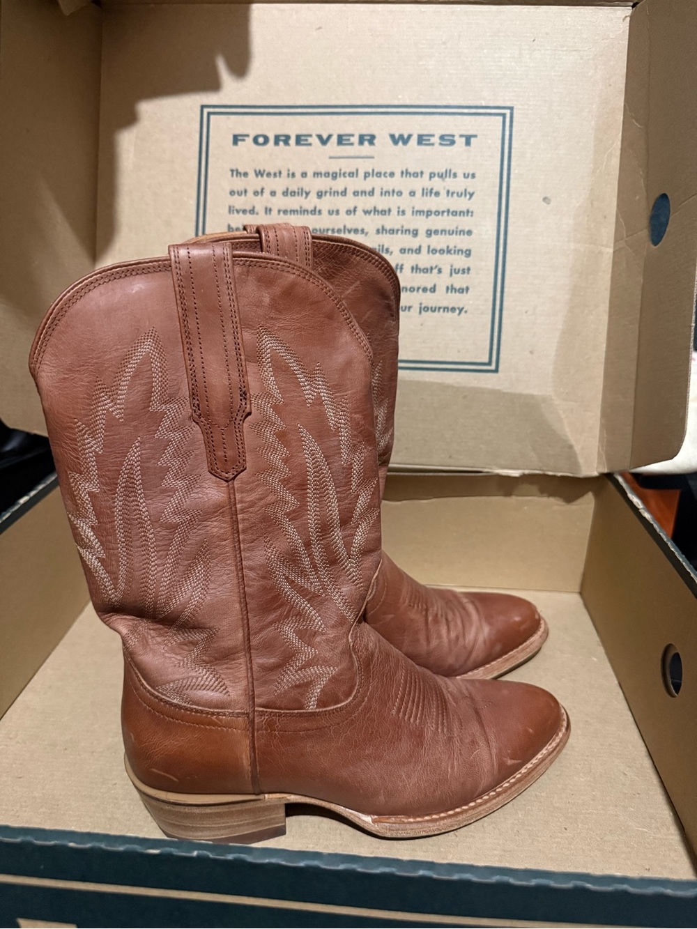 Tecovas Brown Leather Western Pull-On Cowboy Boots